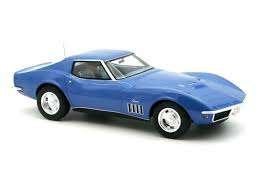 Chevrolet Corvette Coupe 1969 Le Mans Blauw Model 1/18 Norev, Auto, Norev, Ophalen of Verzenden, Norev