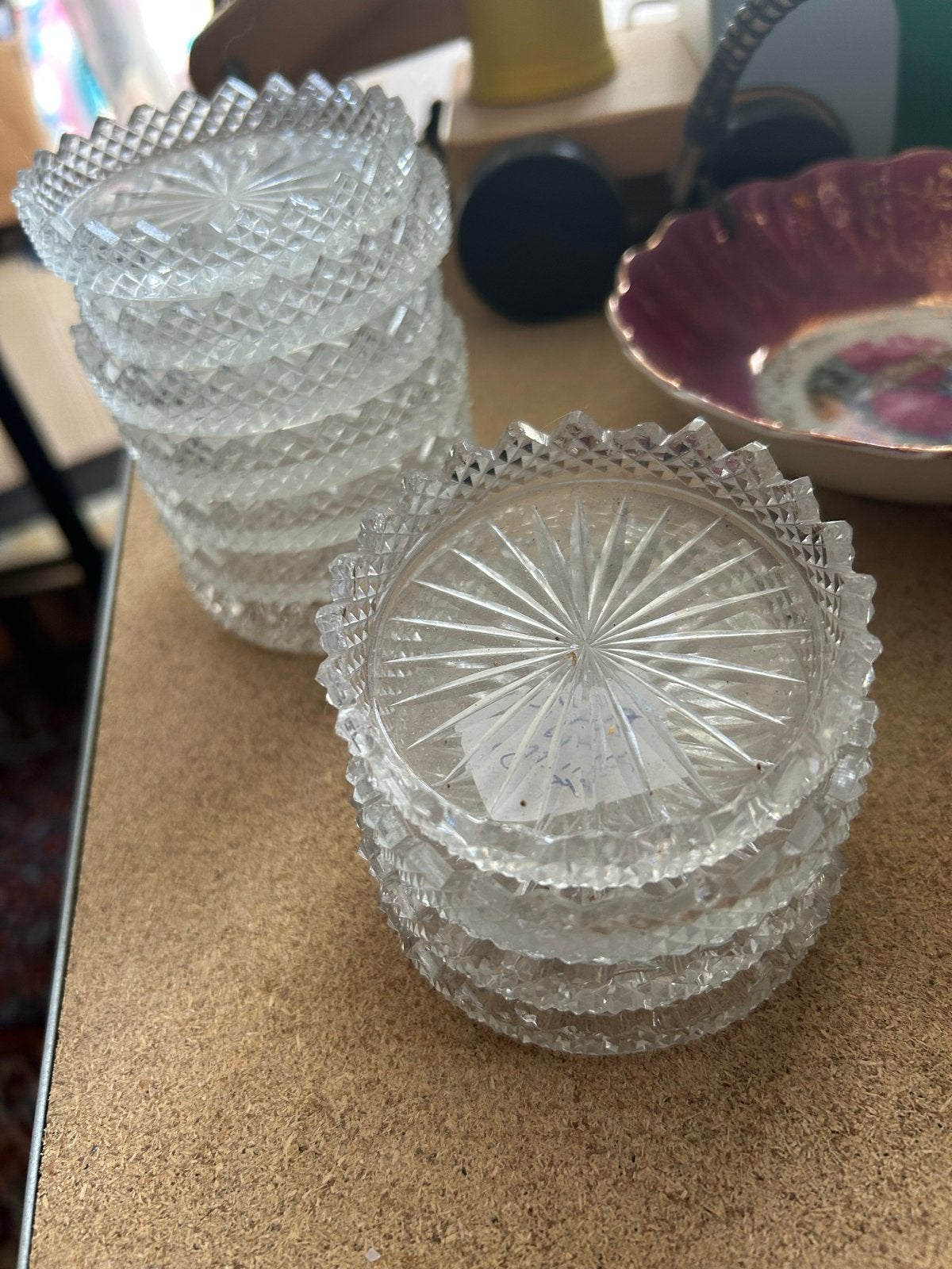 Set van 12 Vintage Kristallen Onderzetters, Antiek en Kunst, Ophalen