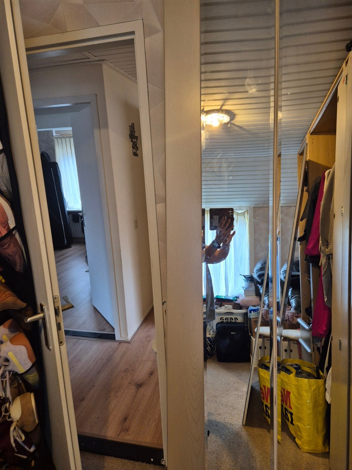 vouw deuren voor kleding kast met spiegel gratis, Ophalen of Verzenden, Zo goed als nieuw, Overige houtsoorten, 50 tot 100 cm