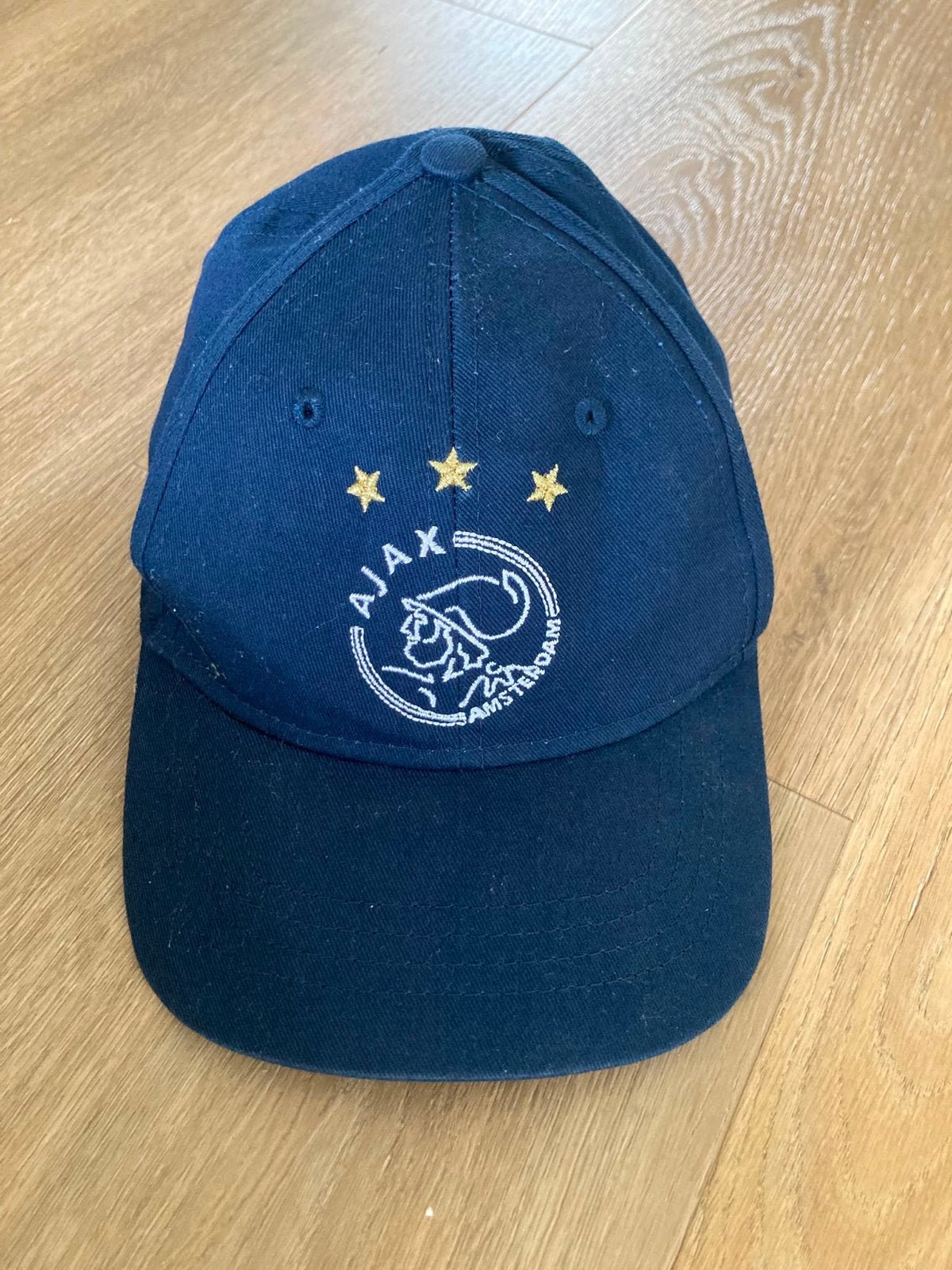 Ajax Kinderpet - Blauw met logo (omtrek 52 cm), Maat 50, Gebruikt, Jongetje of Meisje, Ophalen of Verzenden
