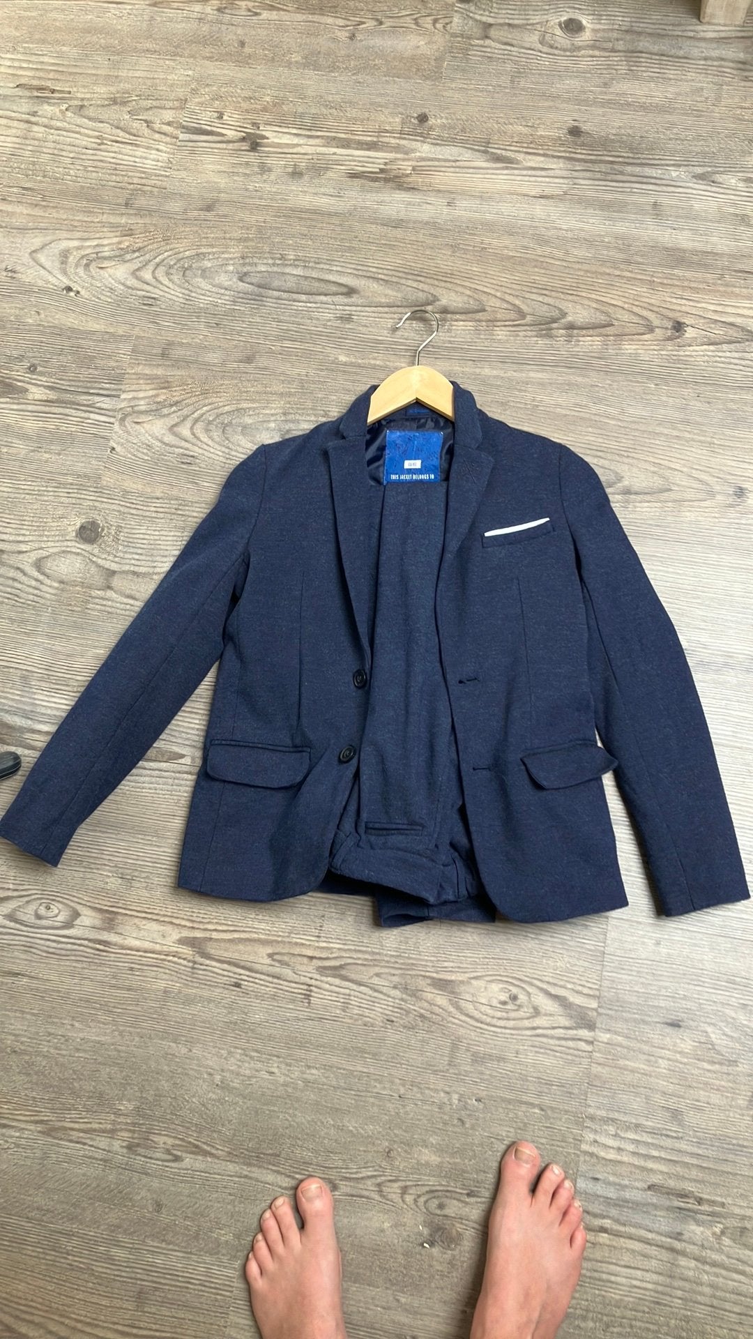 Net donkerblauw pak maat 152 + overhemd 146/152, Kinderen en Baby's, Kinderkleding | Maat 152, Ophalen of Verzenden, Zo goed als nieuw