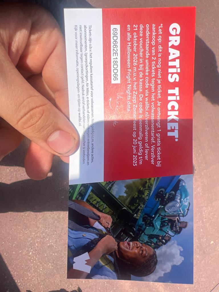 Walibi kaartje gratis, Twee personen, Kortingskaart