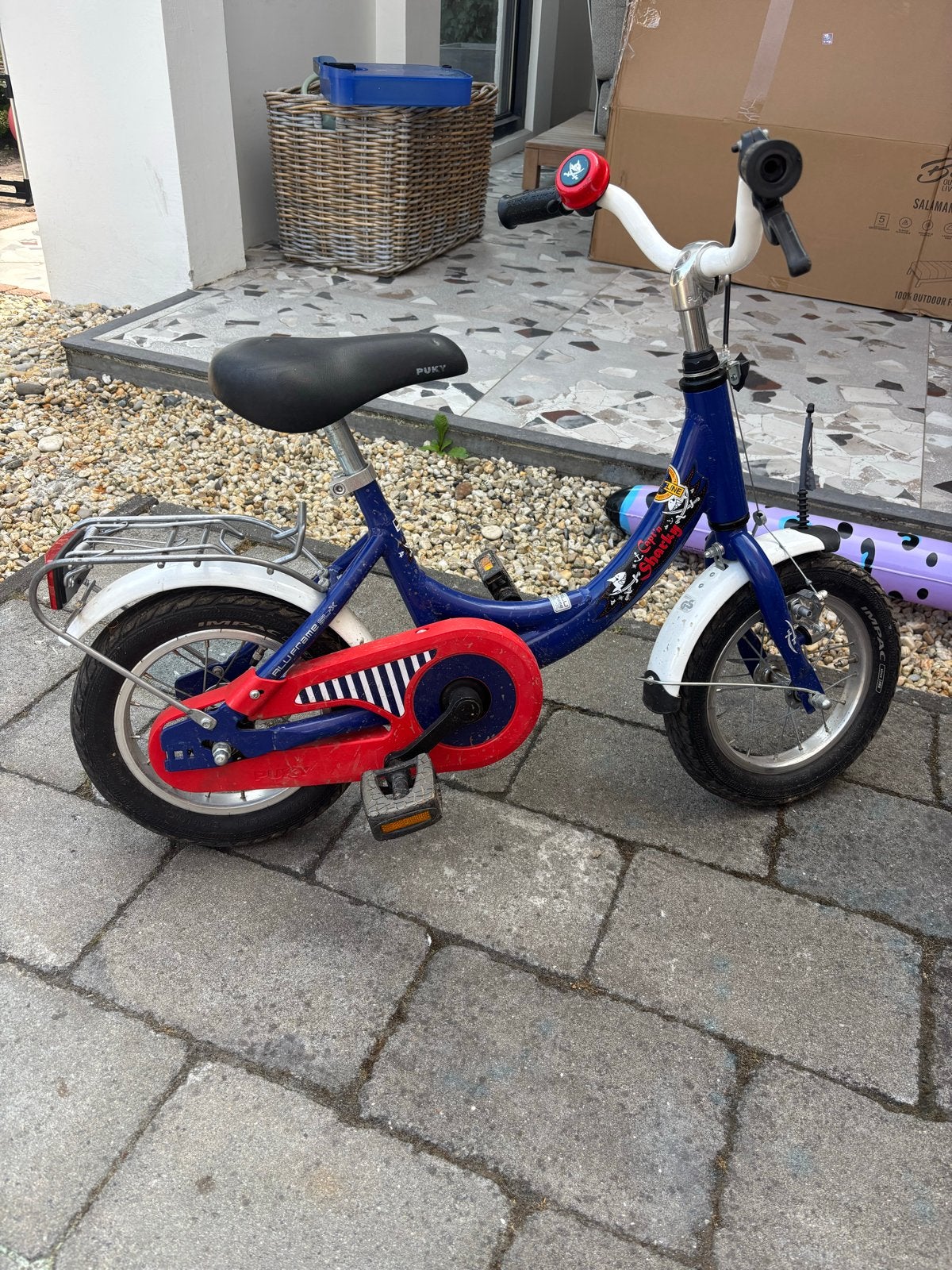 Puky kinderfiets blauw/rood - 12 inch, Ophalen of Verzenden, Gebruikt, Terugtraprem, Minder dan 16 inch