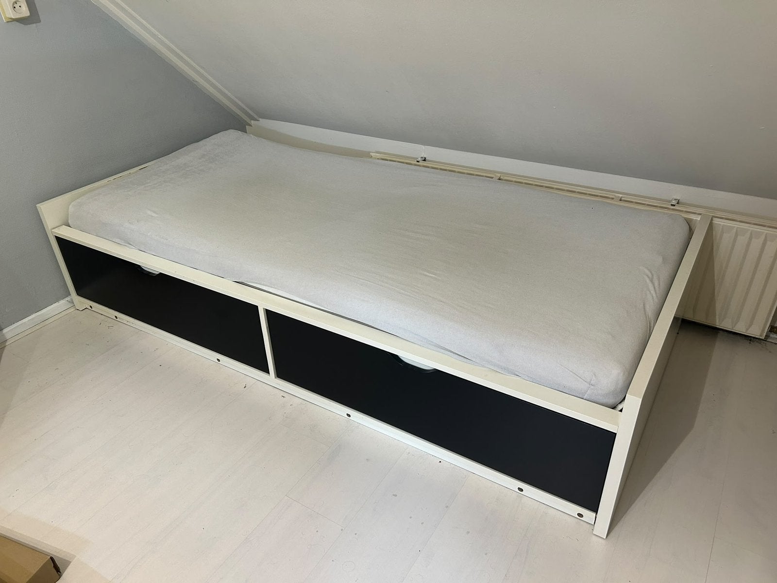 1 persoonsbed ikea incl lades, Ophalen, 90 cm, Eenpersoons, Wit