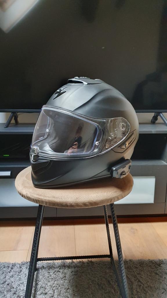 Scorpion EXO 1400 motorhelm maat M met Cardo Freecom 4x, Ophalen of Verzenden, Tweedehands, M, Integraalhelm
