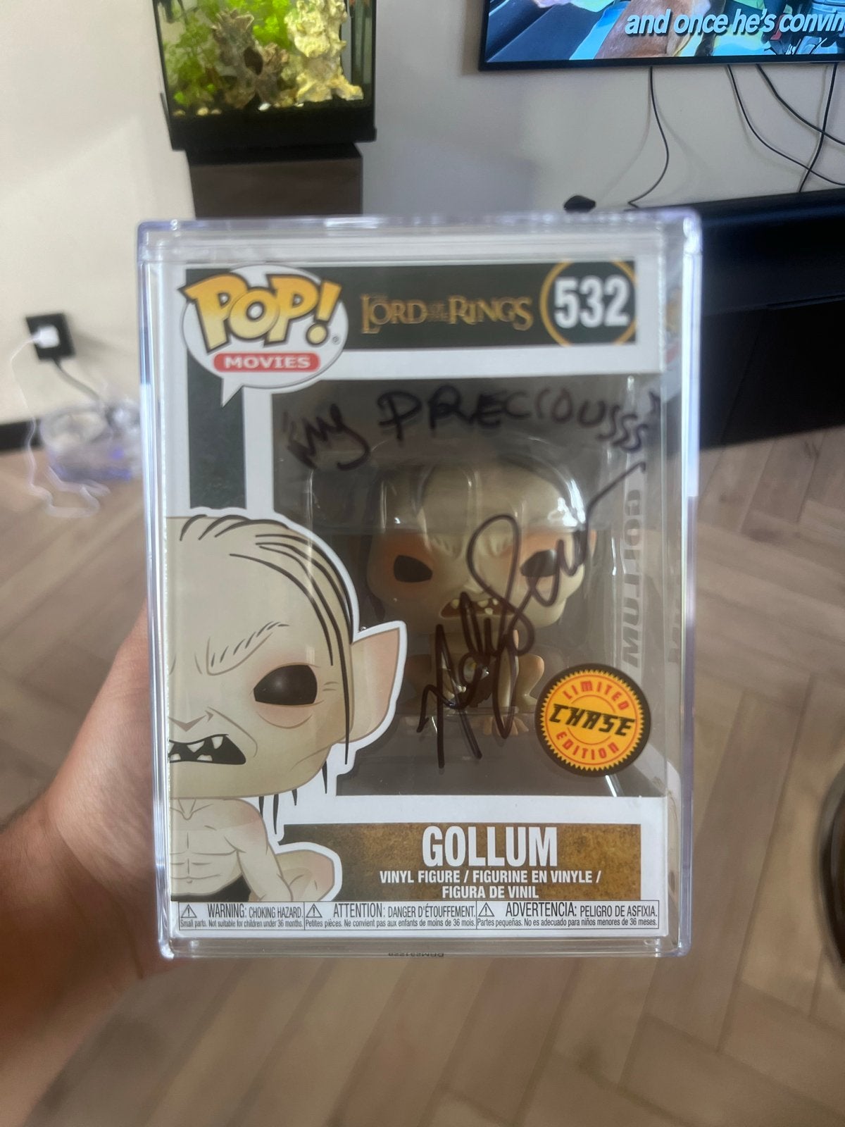 Funko Pop! Gollum (Chase Edition) gesigneerd door acteur, Ophalen of Verzenden, Zo goed als nieuw