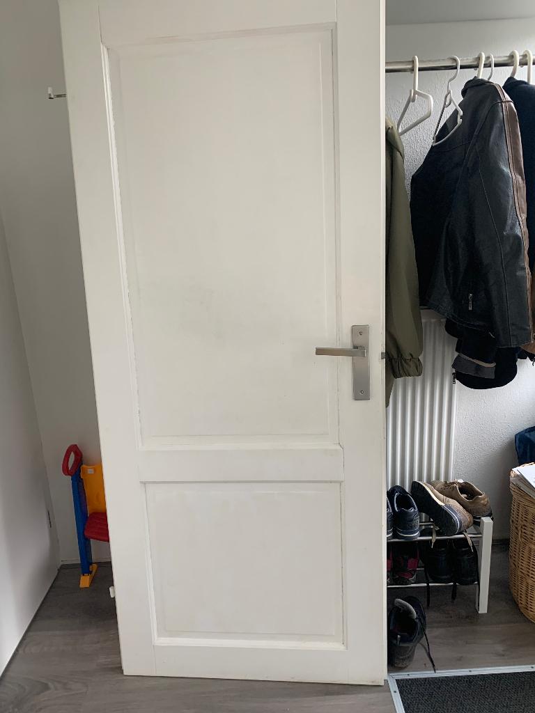 Binnendeur massief grenen, wit, Ophalen, Gebruikt