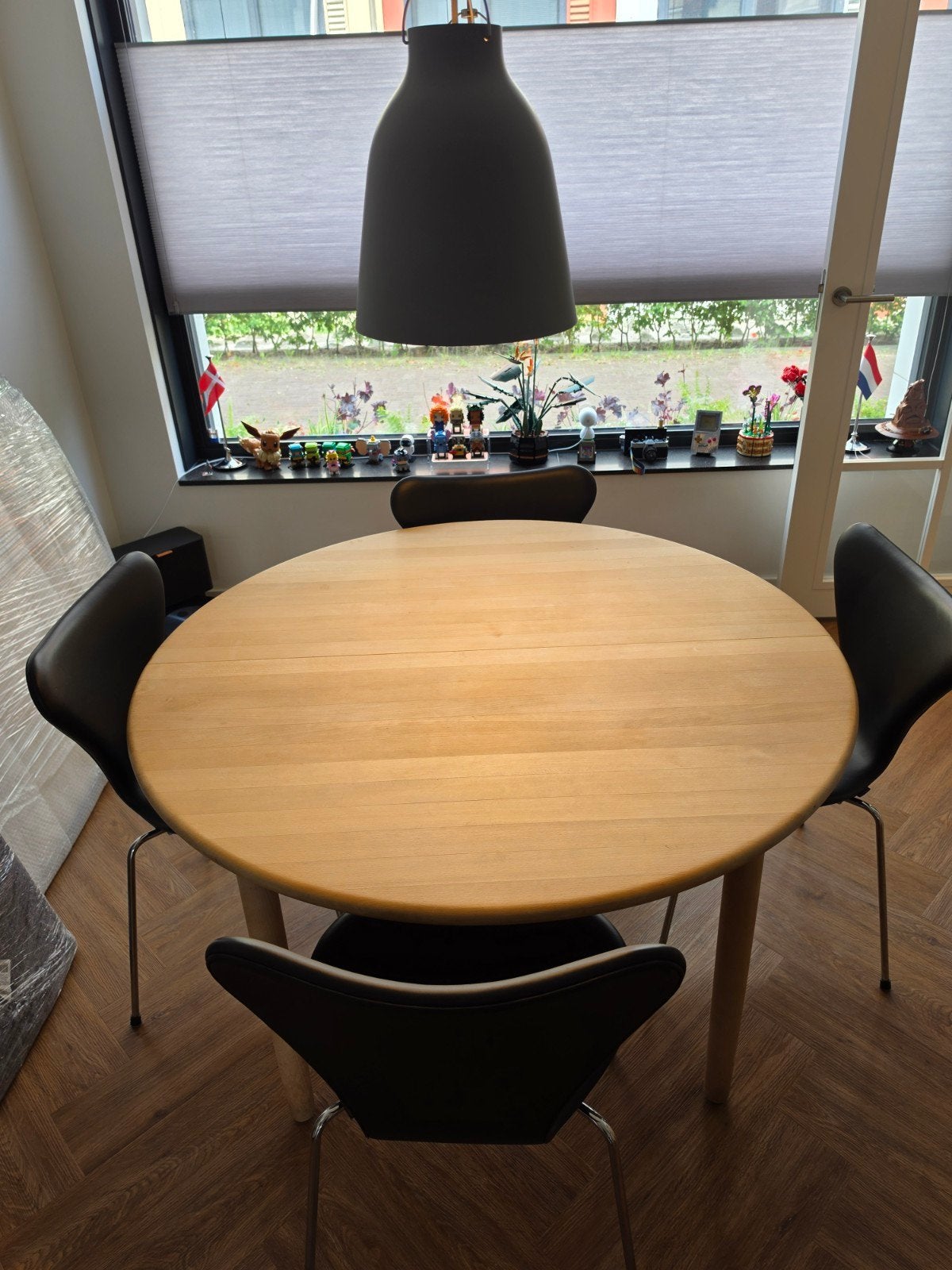 Deens Design Uitschuifbare Eettafel - Massief Beukenhout, Huis en Inrichting, Tafels | Eettafels, Ophalen, Gebruikt, 100 tot 150 cm