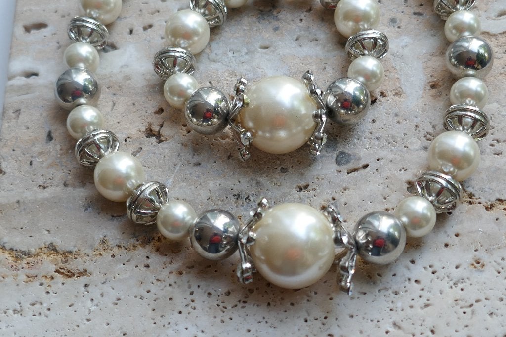 Parel set, ketting met armband, Verzenden, Zo goed als nieuw, Overige materialen