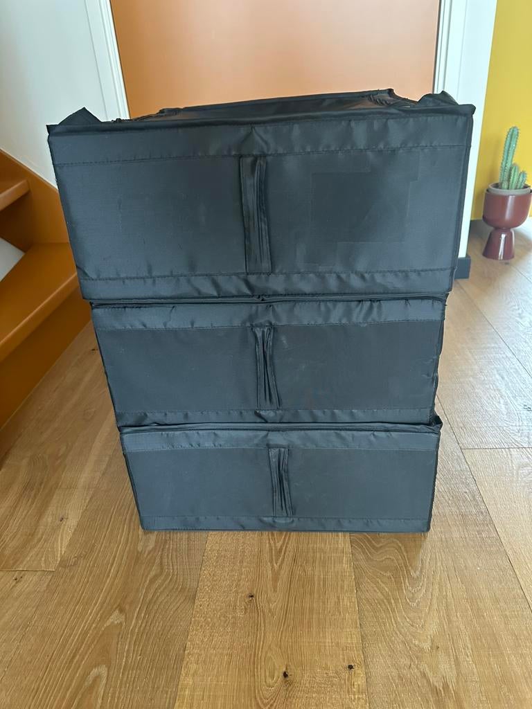 3x Ikea Skubb 43x53x19, Huis en Inrichting, Ophalen, Gebruikt, Zwart, Kunststof