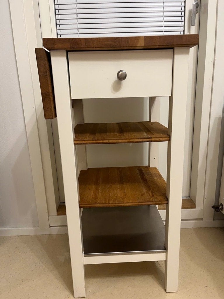 IKEA STENSTORP Keukentrolley Wit/Eikenhout, Ophalen, Minder dan 50 cm, Gebruikt, Modern, Scandinavisch