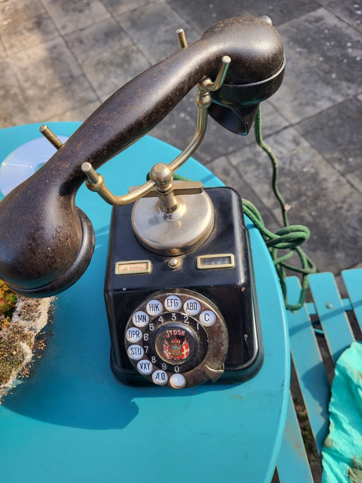 Antieke Jydsk Telefoon met Draaischijf, Antiek en Kunst, Ophalen of Verzenden