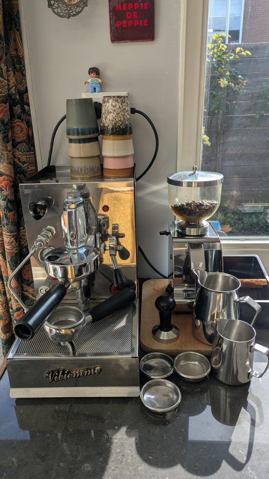 vibiemme single boiler + Isomac bonenmaler + accessoires, Witgoed en Apparatuur, Koffiezetapparaten, Ophalen, Gebruikt, Espresso apparaat