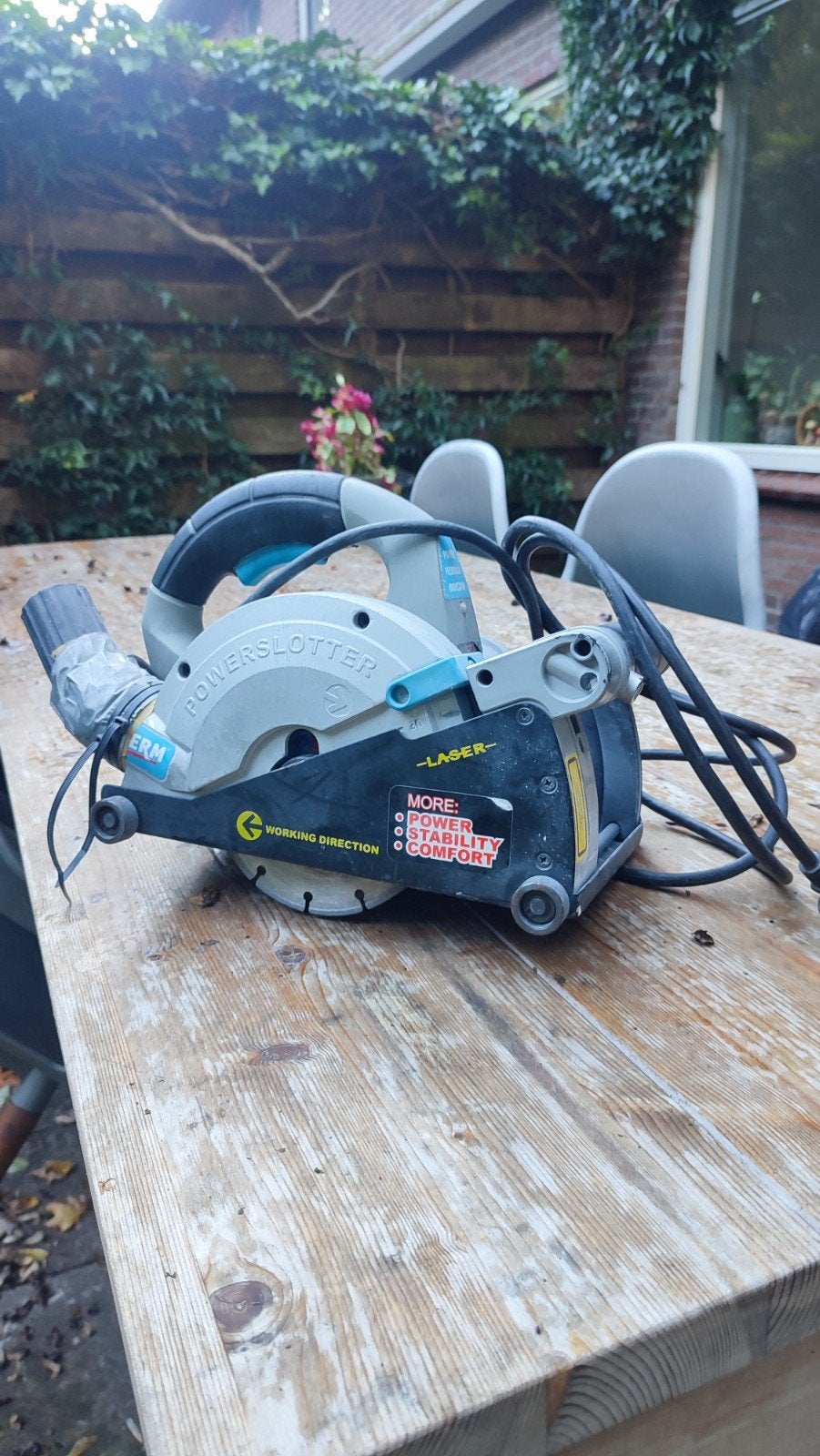 "Ferm Powerslotter muurfrees / sleuvenfrees met laser", Doe-het-zelf en Verbouw, Ophalen of Verzenden, 1200 watt of meer, Overige typen