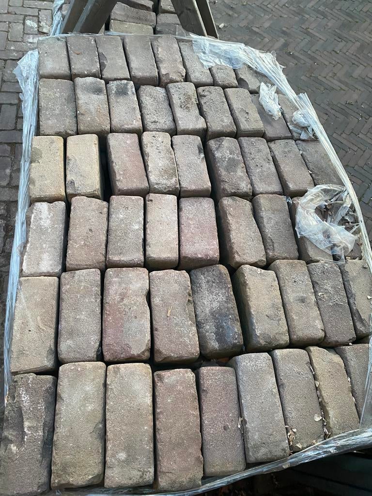 Rood geel gebakken straat klinkers, Tuin en Terras, Ophalen, Overige materialen, Gebruikt, Klinkers