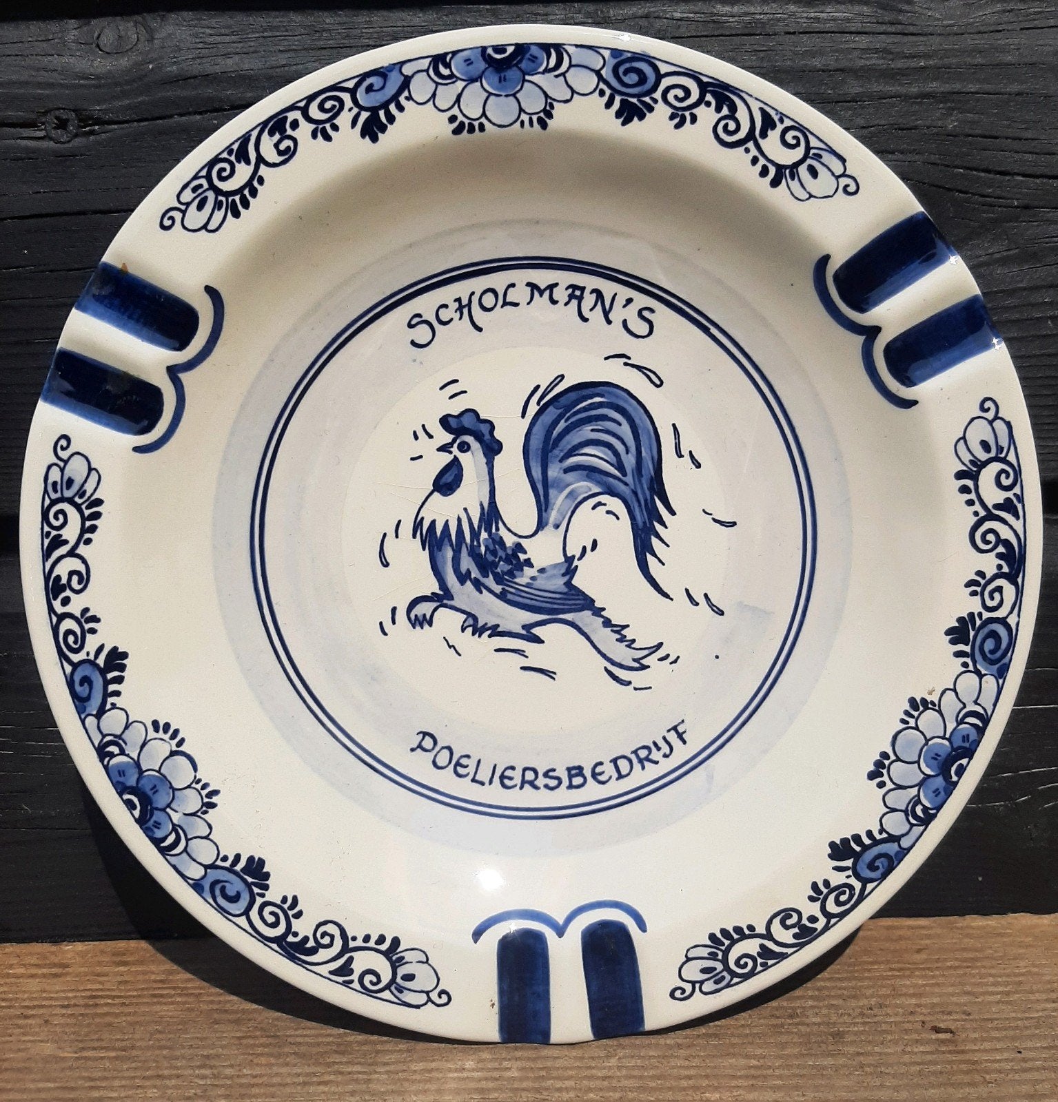 Delfts Blauw Asbak - (Scholman's Poeliersbedrijf / Vintage), Verzamelen, Ophalen of Verzenden, Asbak