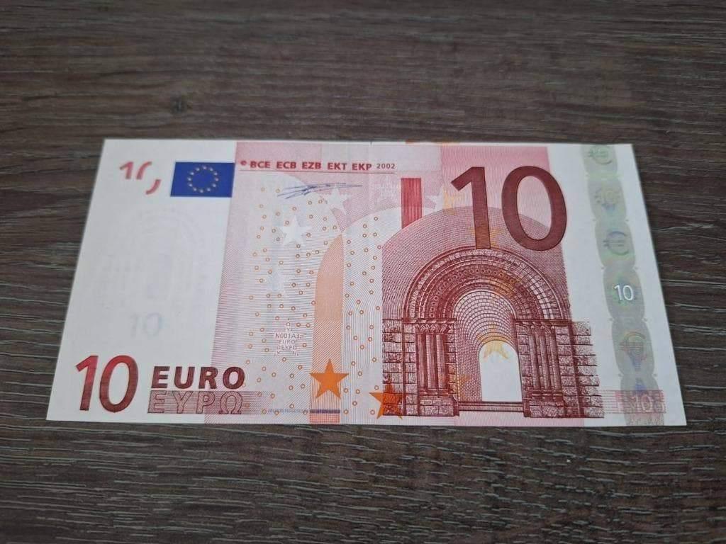 Misdruk biljet 10 euro uit Griekenland 2002, versnijding, Postzegels en Munten, Bankbiljetten | Europa | Eurobiljetten, Ophalen of Verzenden