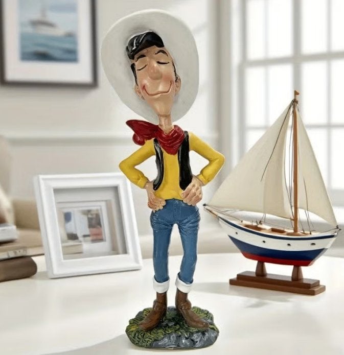 Lucky Luke prachtig decoratief beeldje (18cm), Ophalen of Verzenden, Nieuw