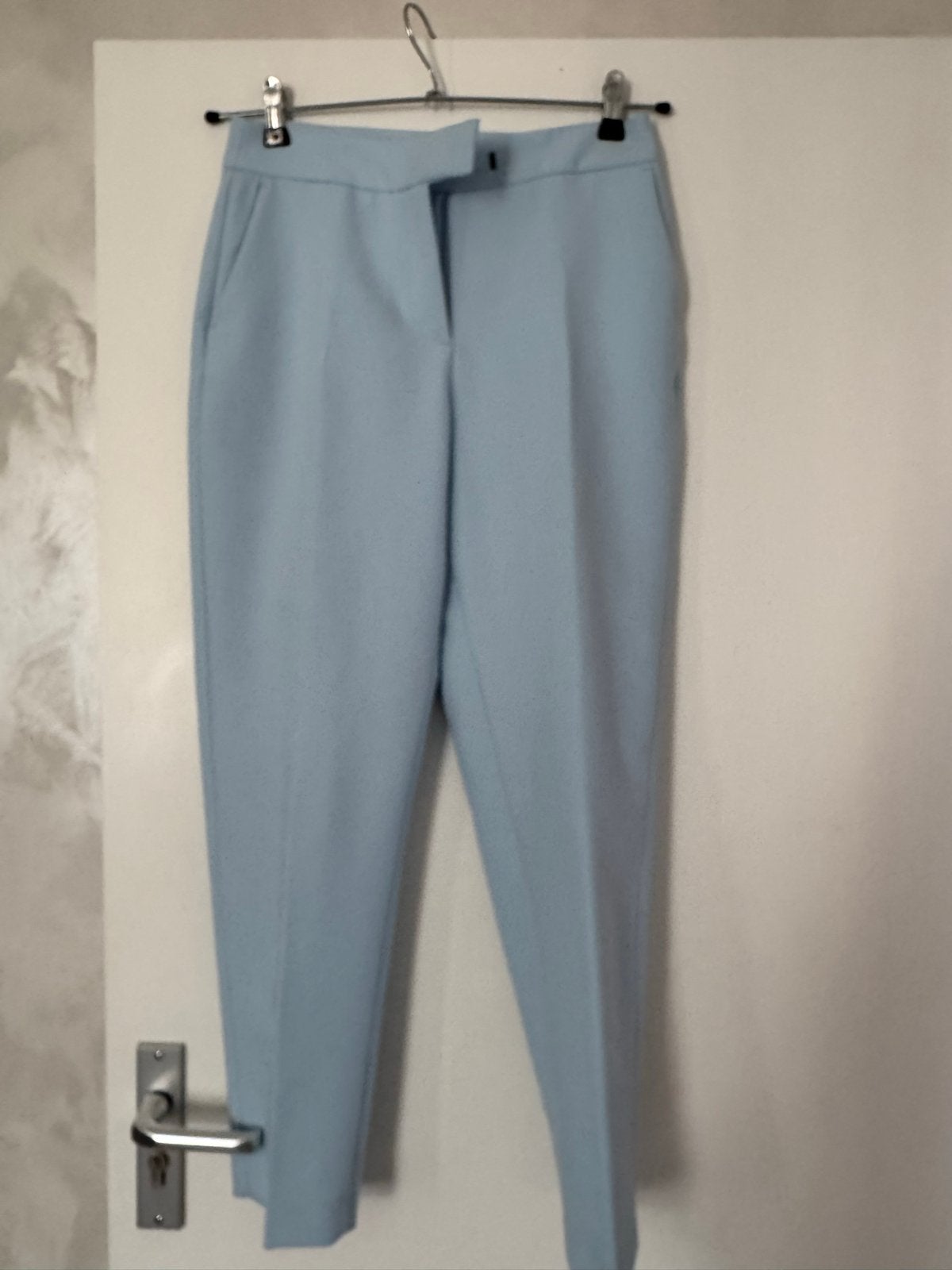 Zara lichtblauwe blazer en pantalon set (XS), Blauw, Ophalen of Verzenden, Zo goed als nieuw, Maat 34 (XS) of kleiner