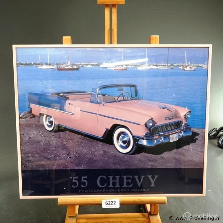 Online Veiling: Ingelijste foto 1955 Chevy Bel Air Conver..., Gebruikt