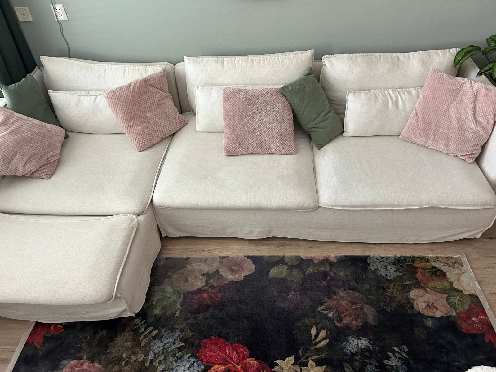 Ikea Söderhamn- Comfortabele Hoekbank - Crème/Wit, Huis en Inrichting, Banken | Bankstellen, Ophalen, Gebruikt, 100 tot 125 cm