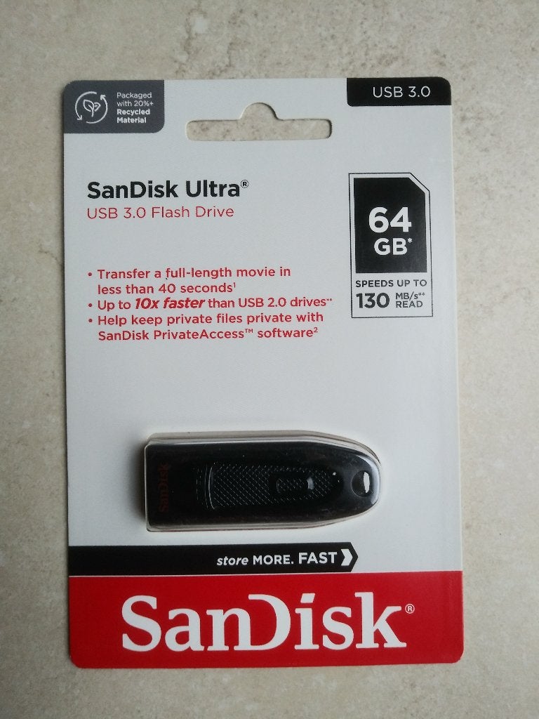 Nieuwe SanDisk Ultra USB 3.0 64 GB usb-stick, Ophalen of Verzenden, Nieuw, Sandisk, 64 GB