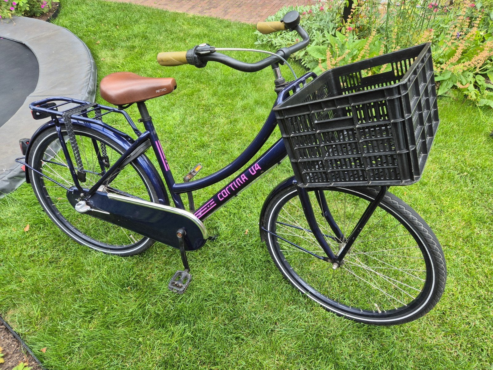 Cortina U4 Transport/ kinderfiets, framemaat 46cm, 26 inch, Terugtraprem, Gebruikt, Cortina U4 transportfiets, Versnellingen