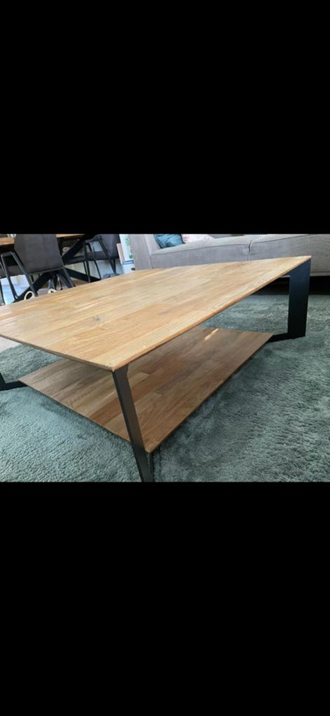 Teak houten salontafel 100x100 cm, Huis en Inrichting, Ophalen, 50 tot 100 cm, 50 tot 100 cm, Zo goed als nieuw