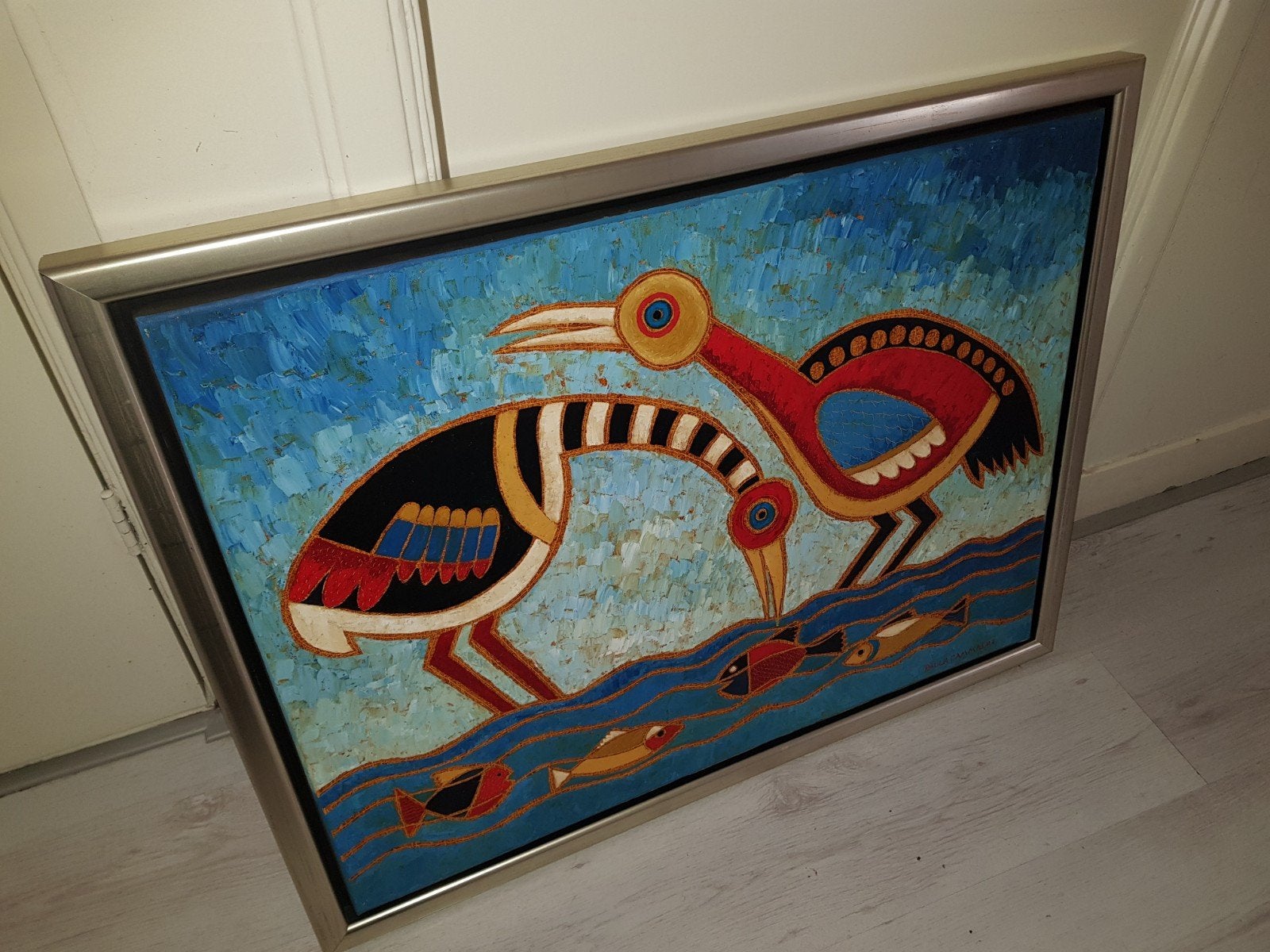 paula cammaert schilderij vogels, Ophalen