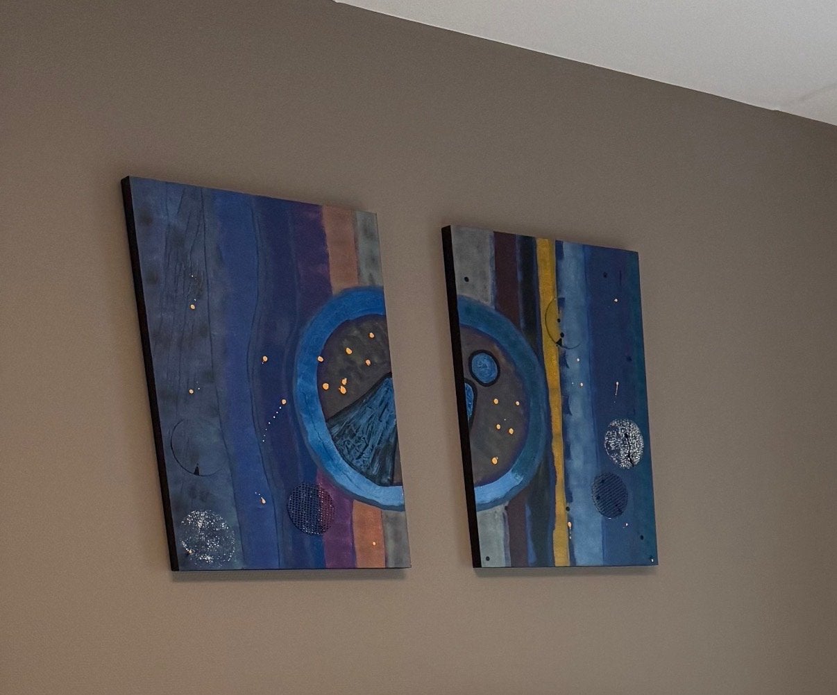 Set van 2 schilderijen, Antiek en Kunst, Ophalen