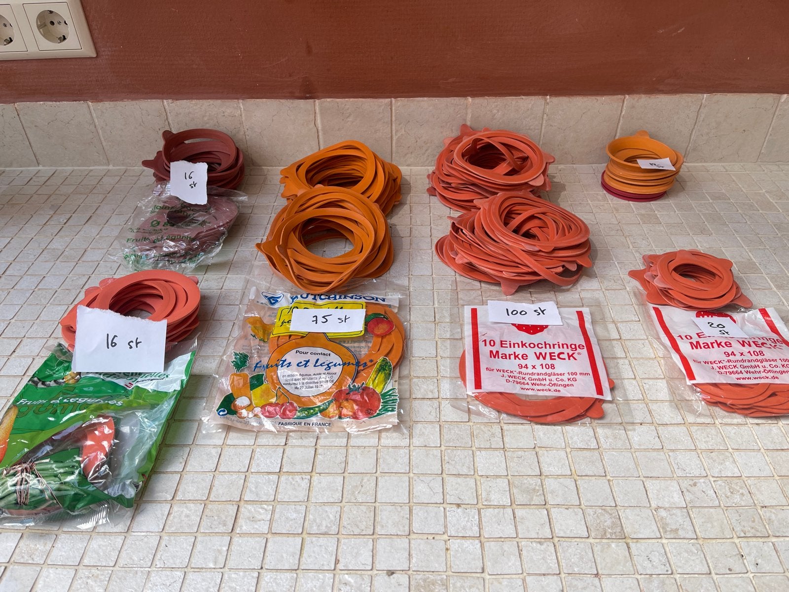 Weckringen  voor weckpotten - Diverse maten en merken, Overige typen, Ophalen of Verzenden, Zo goed als nieuw, Meerkleurig