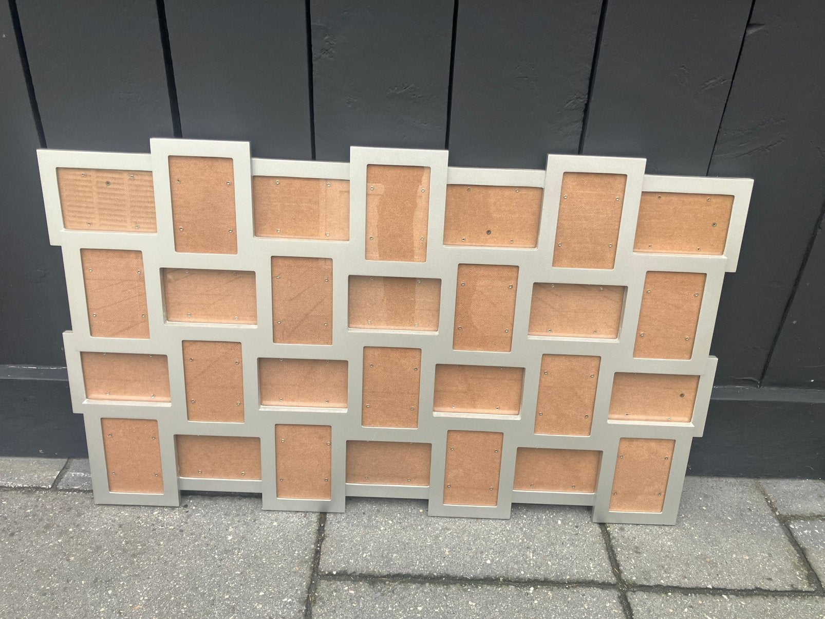 Mooie stevige fotolijst voor 28 foto’s, Ophalen, Gebruikt, Zilver, Hout