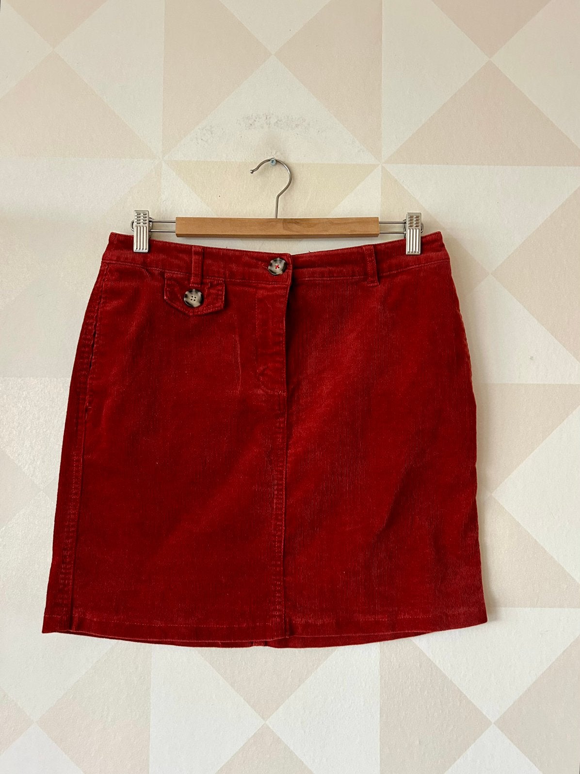 Camaieu Skirt rok ribstof oranje rood L/40 zgan, Kleding | Dames, Rokken, Maat 42/44 (L), Ophalen of Verzenden, Zo goed als nieuw