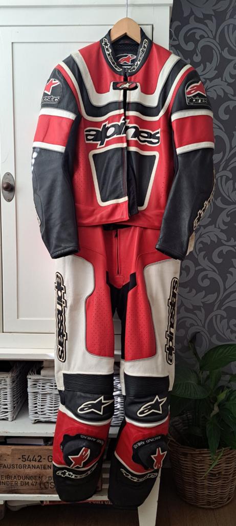Alpinestars leren combipak rood/zwart/wit, Motoren, Ophalen, Combipak, Alpinestars, Dames