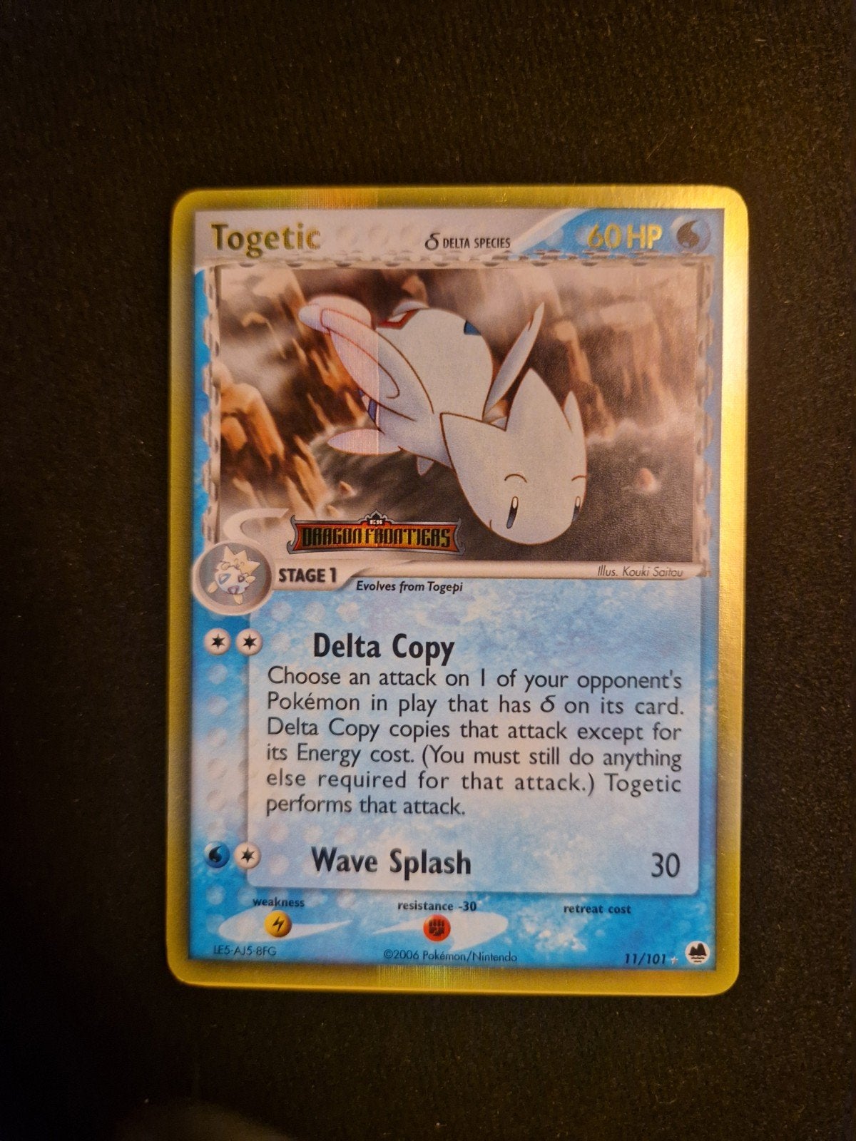 Togetic Delta Species Pokémon Kaart -Dragon Frontiers 11/101, Ophalen of Verzenden, Gebruikt, Losse kaart