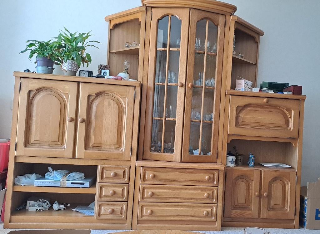 Blank eiken wandkast, Huis en Inrichting, Kasten | Wandmeubels, Ophalen, 100 tot 150 cm, Zo goed als nieuw, Minder dan 150 cm