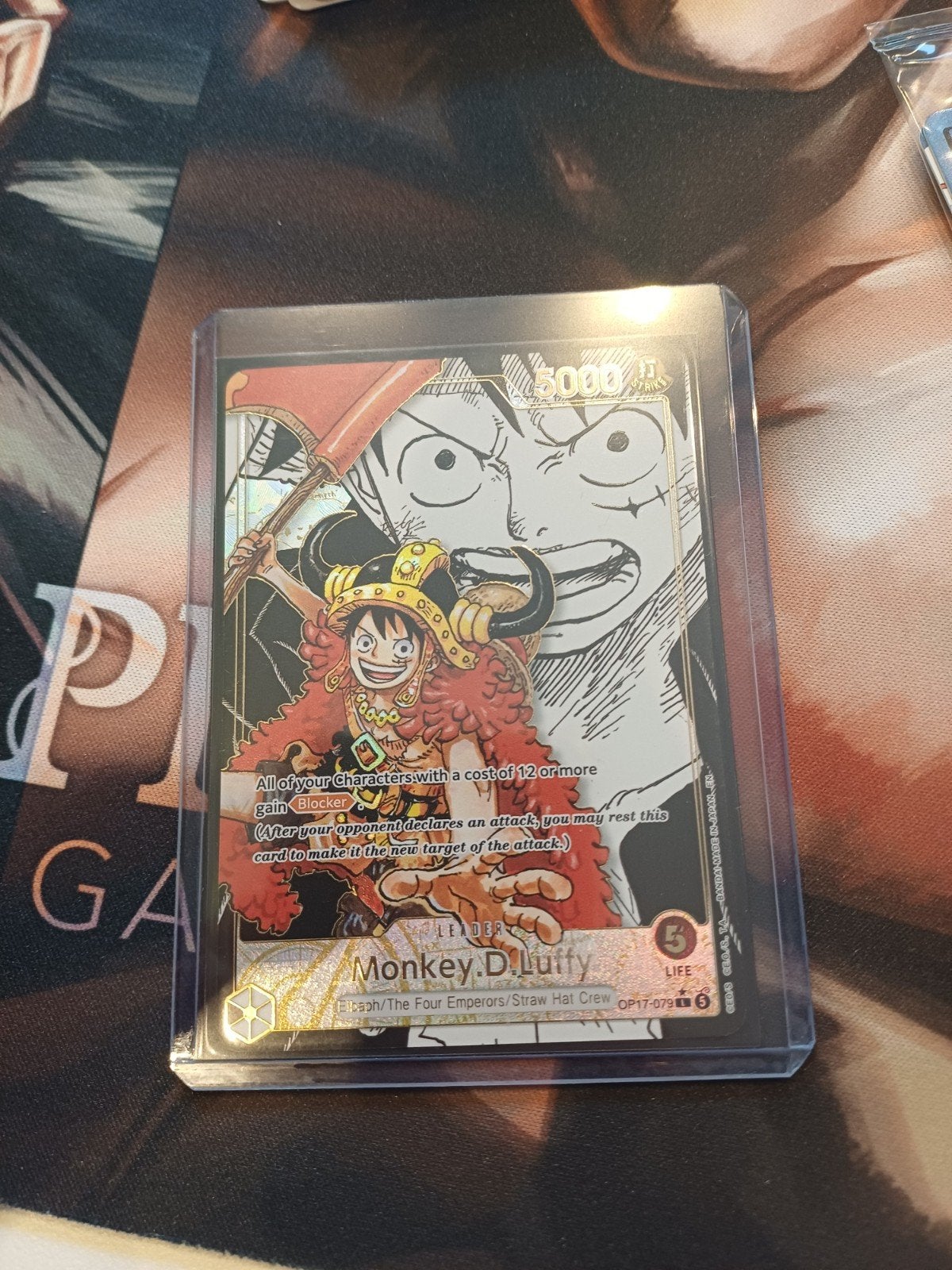 Monkey.D.Luffy (OP17-079) (V.3) Manga rare leader, Ophalen, Nieuw, Losse kaart, Foil