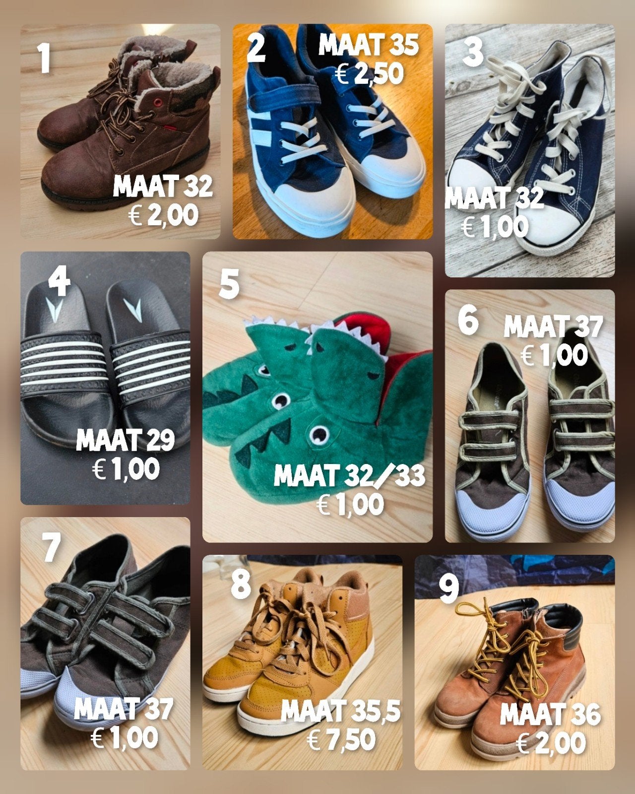 Jongens schoenen slippers sloffen maat 29 32 35 36 37, Ophalen, Gebruikt, Jongen, Overige typen