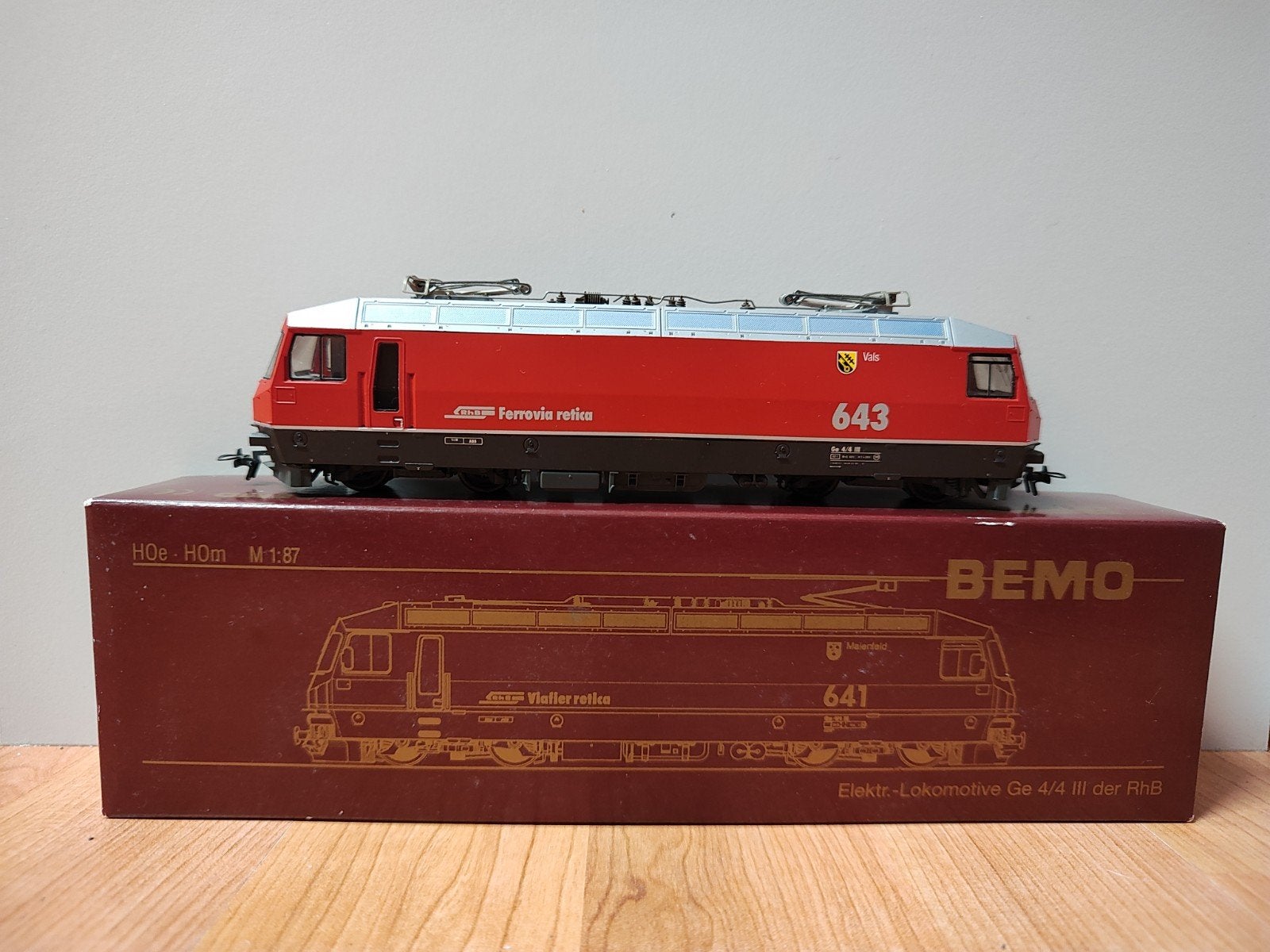 BEMO H0m RhB Ge 4/4 III 643 elektrische locomotief, Hobby en Vrije tijd, Overige merken, Ophalen of Verzenden, Zo goed als nieuw
