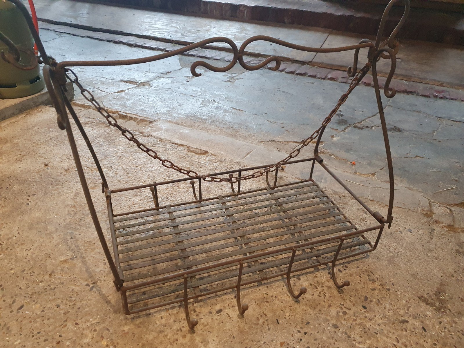 landelijke Vintage metal rek voor kopjes of pannen, Ophalen, Vintage, Gebruikt, Metaal