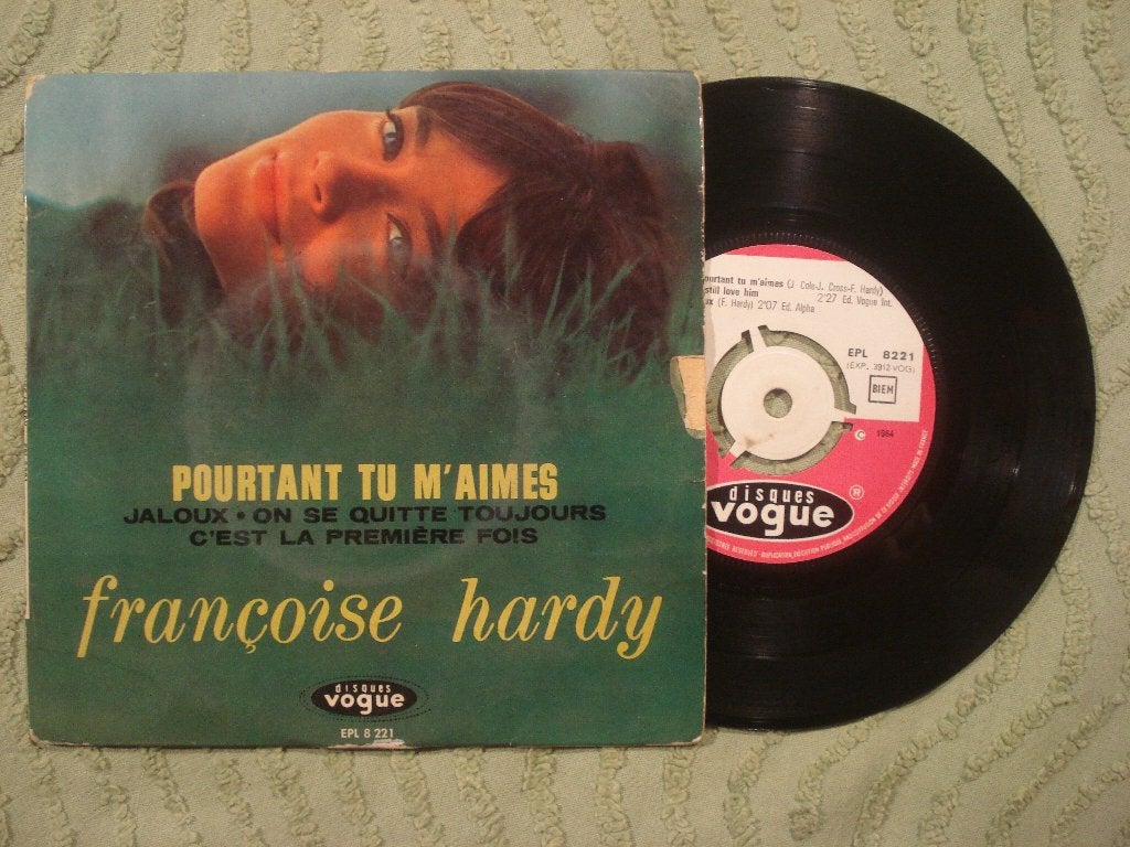 Françoise Hardy 7" Vinyl EP: Pourtant tu m’aimes (Frankrijk), Gebruikt, 7 inch, Ophalen of Verzenden, EP