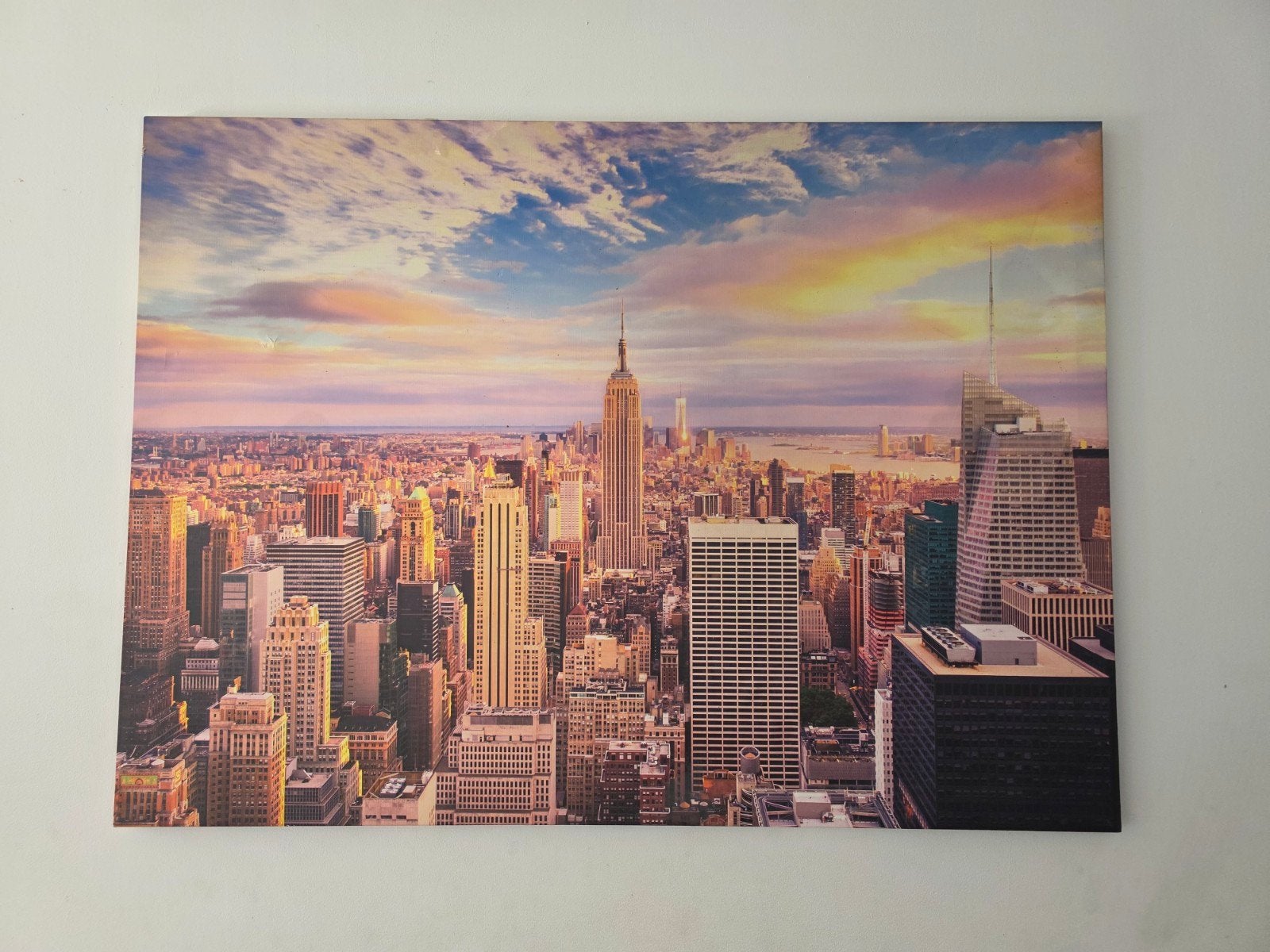 Canvas schilderij New York skyline zonsondergang, Ophalen, 50 – 75, Zo goed als nieuw, Schilderij