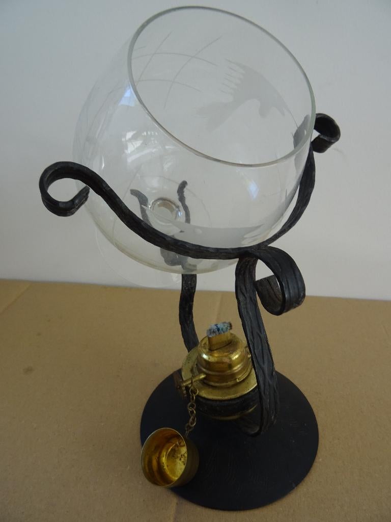 Cognac brander smeedijzer cognacverwarmer cognac glas, Verzamelen, Glas en Borrelglaasjes, Ophalen of Verzenden, Zo goed als nieuw