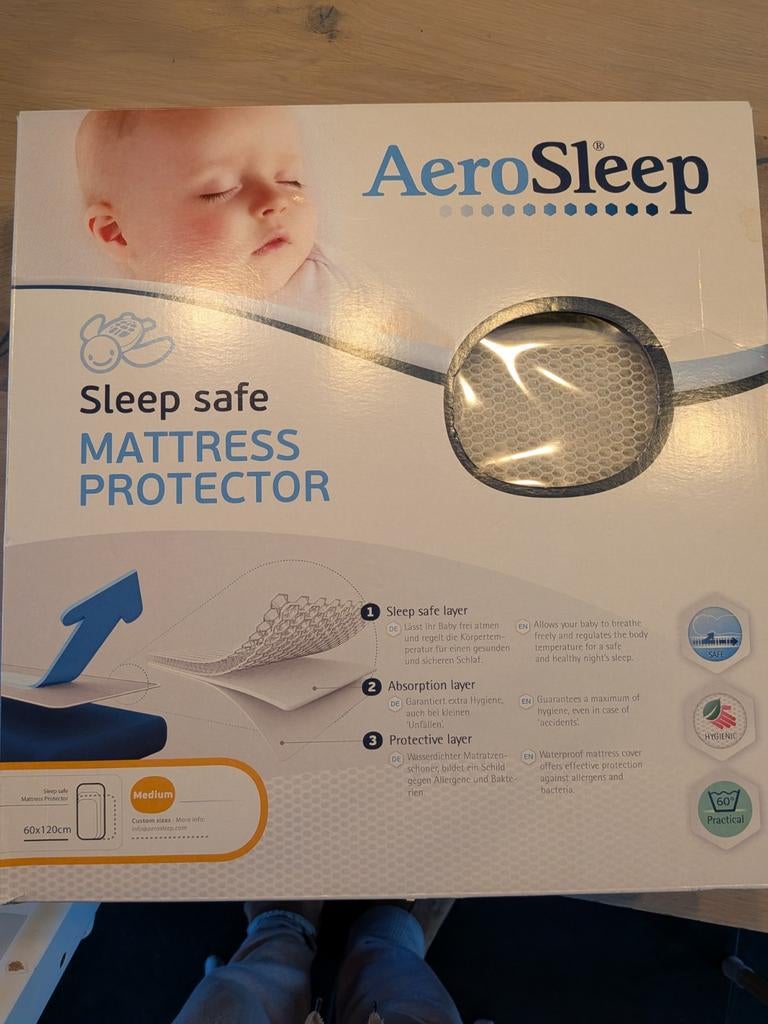AeroSleep Sleep Safe Matrasbeschermer 60x120cm, Ophalen of Verzenden, Zo goed als nieuw