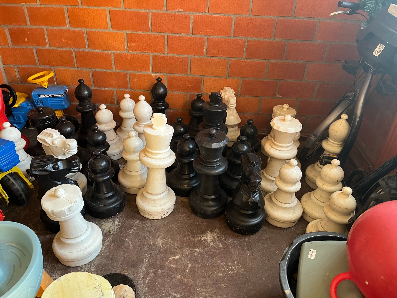 Grote schaakstukken voor buiten of decoratie, Ophalen, Gebruikt