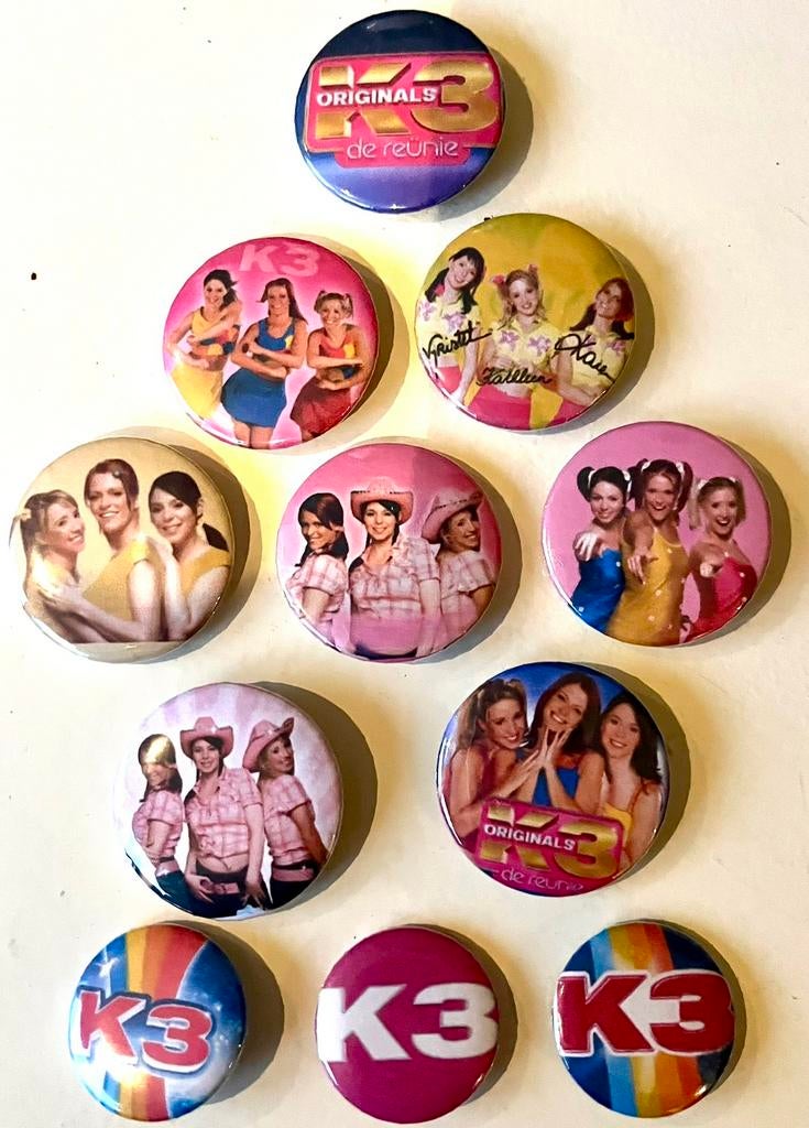 K3 buttons ook per stuk, Ophalen of Verzenden, Zo goed als nieuw