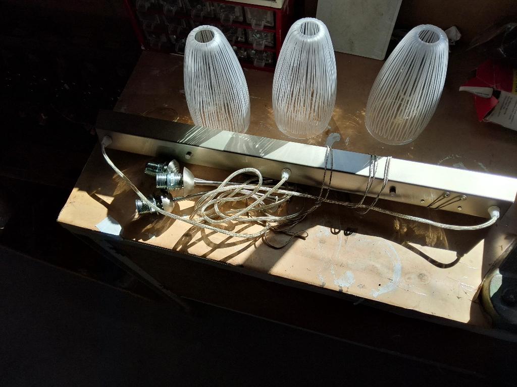 Hanglamp, Huis en Inrichting, Lampen | Hanglampen, Ophalen, 50 tot 75 cm, Zo goed als nieuw, Glas