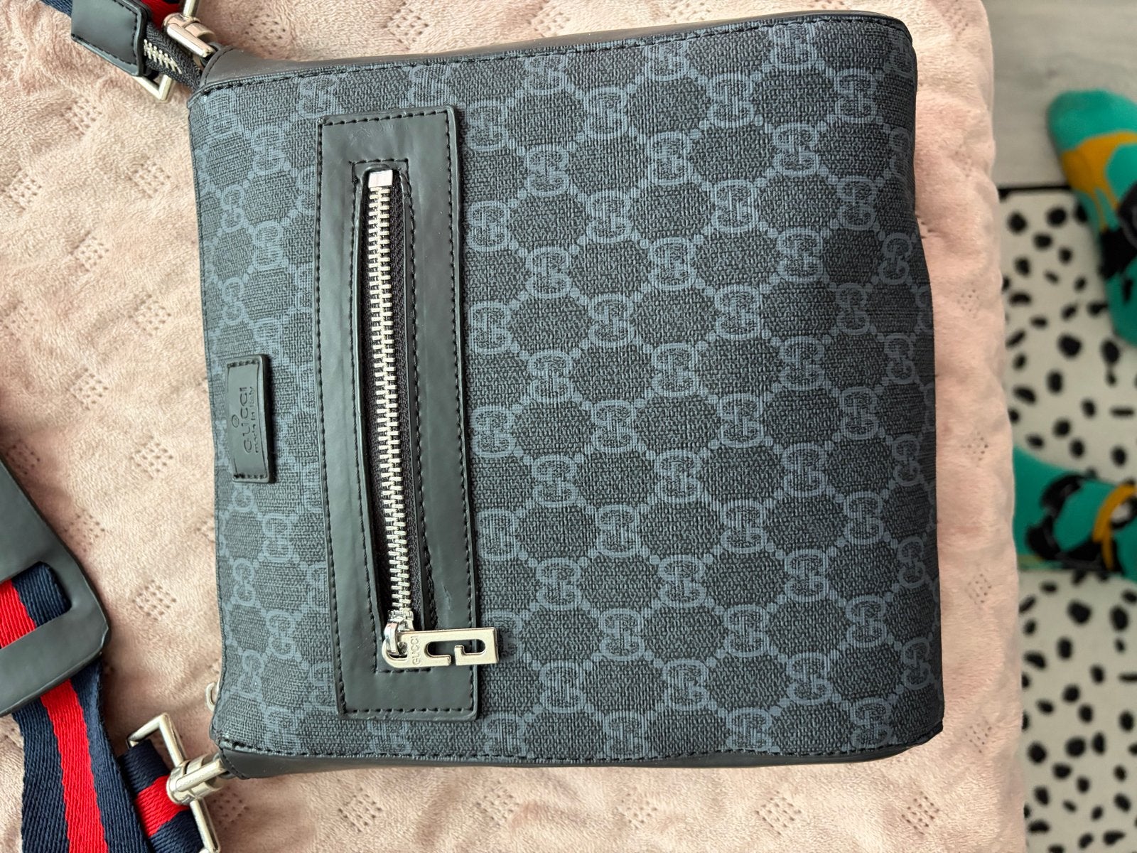 Gucci GG Supreme Messenger Tas Zwart/Grijs, Ophalen of Verzenden, Zo goed als nieuw, Zwart, Overige merken
