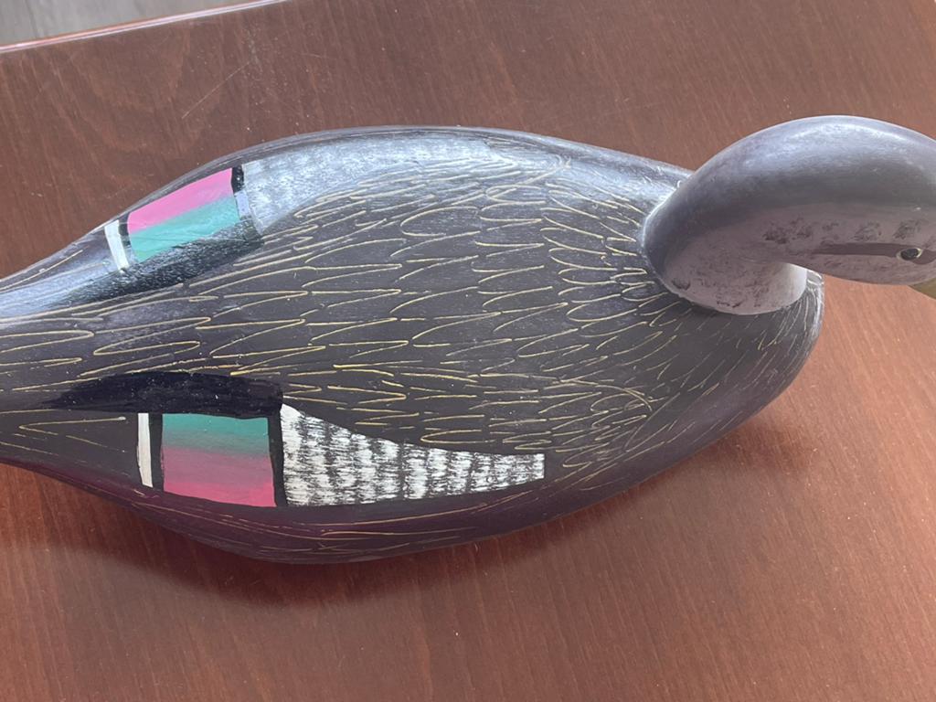 Handgemaakte Houten Lokeend - Vintage Decoratie, Antiek en Kunst, Ophalen of Verzenden