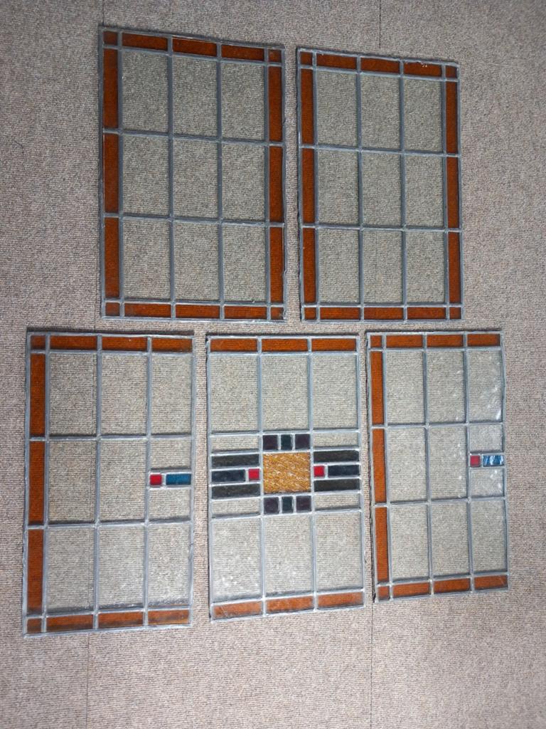 Glas-in-lood ramen - 5 stuks - onbeschadigd, Doe-het-zelf en Verbouw, Glas en Ramen, Ophalen, Gevelraam of Ruit, Minder dan 80 cm
